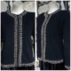 1950's Vintage Cardigan, Black, angora/lambswool, by 'Wesley Village' USA, size L