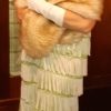 Vintage Faux Fur Wrap, Beige/Olive, polyester/nylon, 33cm X 163cm. - Image 2