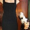 Flapper Dress & Feather Headband, Black, by 'Cue', acetate, size 10-12 - Image 2