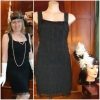 Flapper Dress & Feather Headband, Black, by 'Cue', acetate, size 10-12