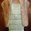Vintage Faux Fur Wrap, Beige/Olive, polyester/nylon, 33cm X 163cm. - Image 4