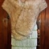 Vintage Faux Fur Wrap, Beige/Olive, polyester/nylon, 33cm X 163cm. - Image 3