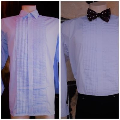 Vintage Dinner Shirt, Pale Lavender, poly/cotton, by 'Arrow', size 2XL