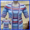 1970's Knitted Twin Set, Multi-coloured stripes, acrylic, by 'Myer' size S