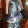 Roaring Twenties inspired dress, Polyester/metallic, Silver, handmade, size 8 - Image 2