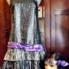 Roaring Twenties inspired dress, Polyester/metallic, Silver, handmade, size 8 - Image 3