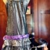 Roaring Twenties inspired dress, Polyester/metallic, Silver, handmade, size 8 - Image 4