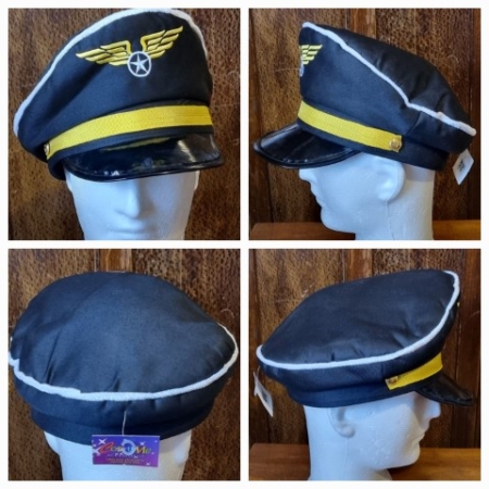 Air Force Hat, Black, Nylon/plastic, by 'Carnival Products', one size.
