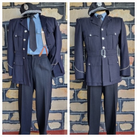 Vintage Policeman's Uniform, Wool, includes Jacket, tie, pants & braces, by 'G.S. Goldsmith', Size S
