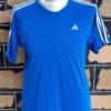 'Adidas', Men's V-neck Tee, blue/white, 3 stripes, cotton, '', size M - Image 2