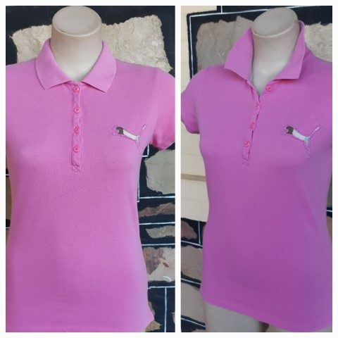 Vintage Polo Top, by 'Puma', pink, cotton, size S