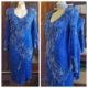 1980’s, Party Frock, Beaded, Electric Blue/silver, silk/polyester, by ‘Stenay, USA’, size 14