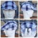 Flat Cap, by 'Avenel of Melbourne', blue checked, cotton, summer
