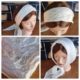 1960's Vintage Head Scarf, Prue Silk, Cream, 'B.I MS Sangola'