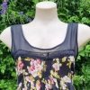 Handkerchief Hem, A-line Summer Dress, Black floral, Viscose, by 'Fate' size 12 - Image 7
