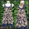Handkerchief Hem, A-line Summer Dress, Black floral, Viscose, by 'Fate' size 12