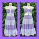 1970's Peasant Dress, lavender, cotton, Made in Paris, size 12