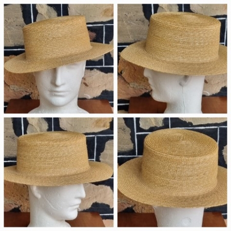 Straw Boater Hat, by 'Avenel of Melbourne', size L