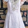 1980's Prom Dress, pink, Damask, USA, by 'Betsy & Adam', size 12, plus Hair Bow - Image 2