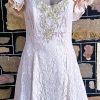 1980's Prom Dress, pink, Damask, USA, by 'Betsy & Adam', size 12, plus Hair Bow - Image 4