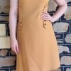 1960's Shift Dress, Mustard, wool, by 'Jane Alain of France', 'new', size M-L - Image 2