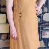 1960's Shift Dress, Mustard, wool, by 'Jane Alain of France', 'new', size M-L - Image 3