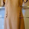 1960's Shift Dress, Mustard, wool, by 'Jane Alain of France', 'new', size M-L - Image 5