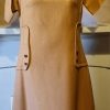 1960's Shift Dress, Mustard, wool, by 'Jane Alain of France', 'new', size M-L - Image 8