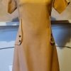 1960's Shift Dress, Mustard, wool, by 'Jane Alain of France', 'new', size M-L - Image 13