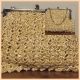 1960's, Raffia, Crochet, Frame style, handbag, Caramel, handmade