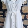 70's Inspired Swing Dress, by 'Sensorial Fashion', white, polyester, size 10 - Image 2