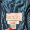1980's Strapless Evening Dress, Teal satin/black lace, by 'Aurelie', size 10 - Image 8