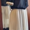 1980's, Georgette Blouson Dress, Black/Cream, by 'Stiches Plus Australia', size 12 - Image 4