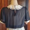 1980's, Georgette Blouson Dress, Black/Cream, by 'Stiches Plus Australia', size 12 - Image 6