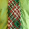 Vintage Tie, Wool, Lime green tartan, by 'Hollygreen' 1970's - Image 2