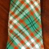 Vintage Tie, Wool, Lime green tartan, by 'Hollygreen' 1970's - Image 3