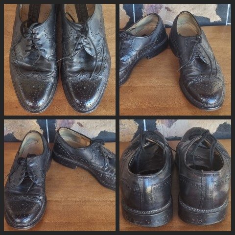 Vintage Leather Brogues, Black, by 'Llyod New York', size 8.5