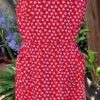 1970's, Sleeveless Dress with Stretchy belt, Red/white, cotton, by 'Target', size 16 - Image 5