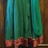 Indian Salwar Kameez, Tunic Dress, pants & Shawl, Made in Fiji, Green/red, silk/nylon/, size 14 - Image 2