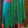 Indian Salwar Kameez, Tunic Dress, pants & Shawl, Made in Fiji, Green/red, silk/nylon/, size 14 - Image 4