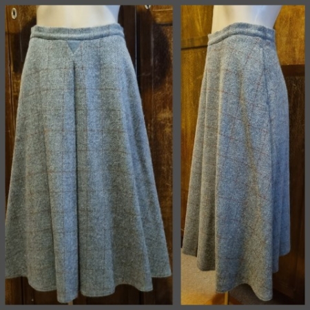 1970's, A-line Wool Skirt, Grey Tweed, by 'MKZ of Europe', size 10