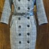 1940's Inspired Pencil dress, Grey checked, by 'Sheen of London', polyester, size M - Image 2