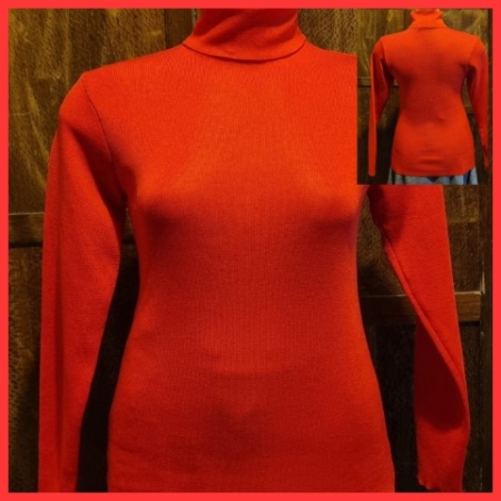 1970's Skivvy, Red, polyester by 'Unique Fashion Knitwear, Celesta', size S