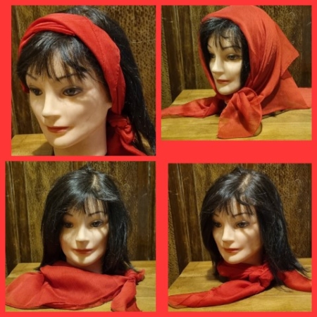 Square Headscarf, Red, by 'Dancing Days', polyester, 'New'