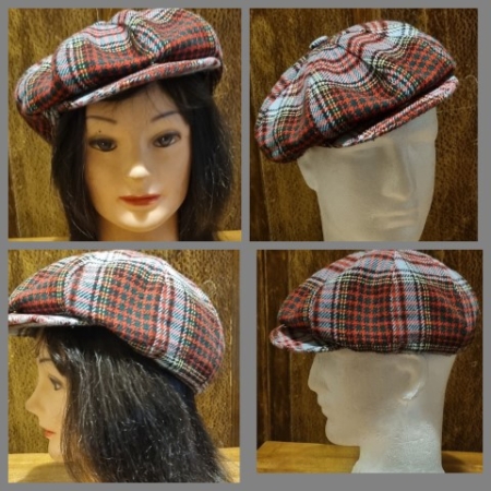 Vintage Peak Hat, Tartan, Wool/Acrylic, by 'Avenel of Melbourne', size M