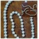 Vintage Pearl necklace and bracelet, plastic.