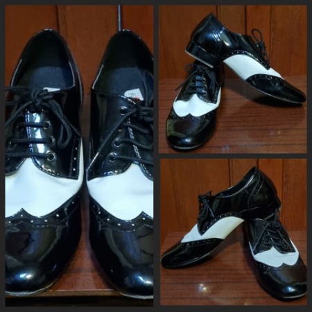 Dance shoes, Spats, Black/white, by 'MyJuJu Dance', size 42.