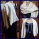 Vintage Stole, Cream Faux Fur, nylon backing.