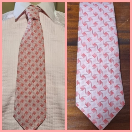 Vintage Tie, 1970's, Pink Print, polyester, by 'Adastra'