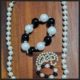 Vintage, Shell based, Pearl necklace and bracelet set.